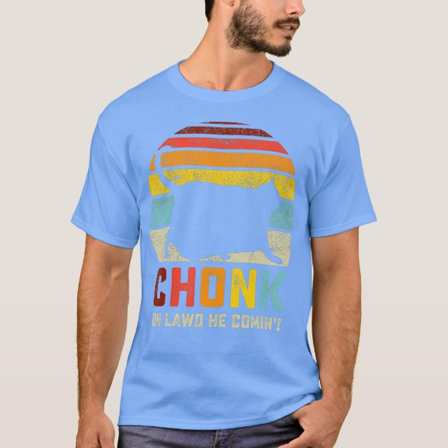 Camiseta Chonk Cat Scale Memória Engraçada Estilo Retroativ (Frente)