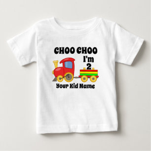 Camiseta Choo Choo Eu Tenho 2 Anos de Idade Trem Presente d