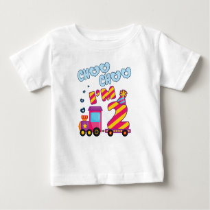 Camiseta Choo Choo I é 2 segundos aniversários Train