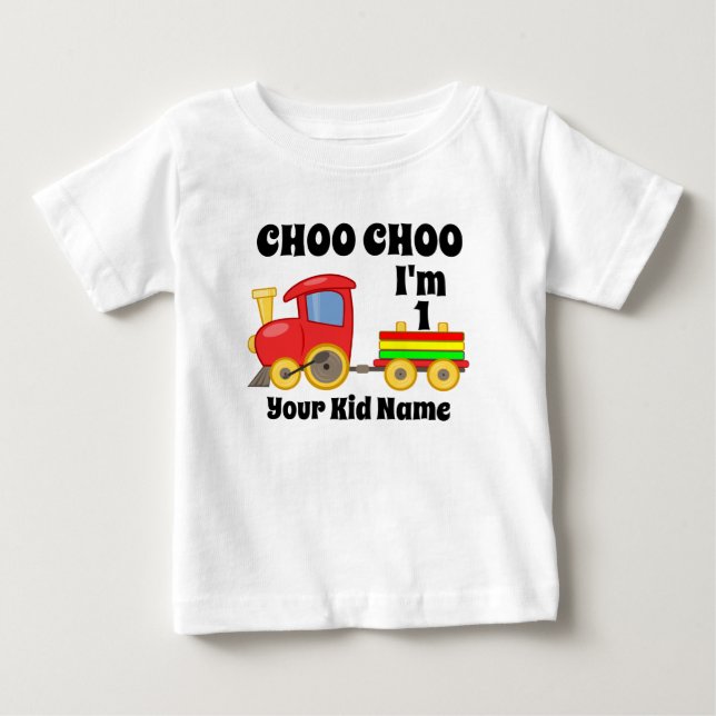 Camiseta Choo Choo I'm Old Train Aniversário de criança Gif (Frente)