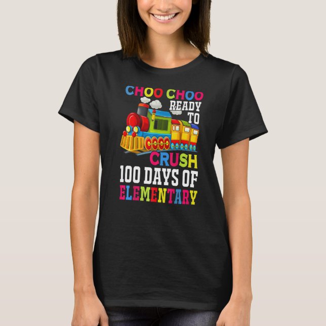 Camiseta Choo Choo Pronto Para Esmagar O Comboio Elementar  (Frente)