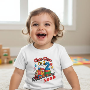Camiseta Choo Choo, tenho 2! Aniversário do Comboio Persona
