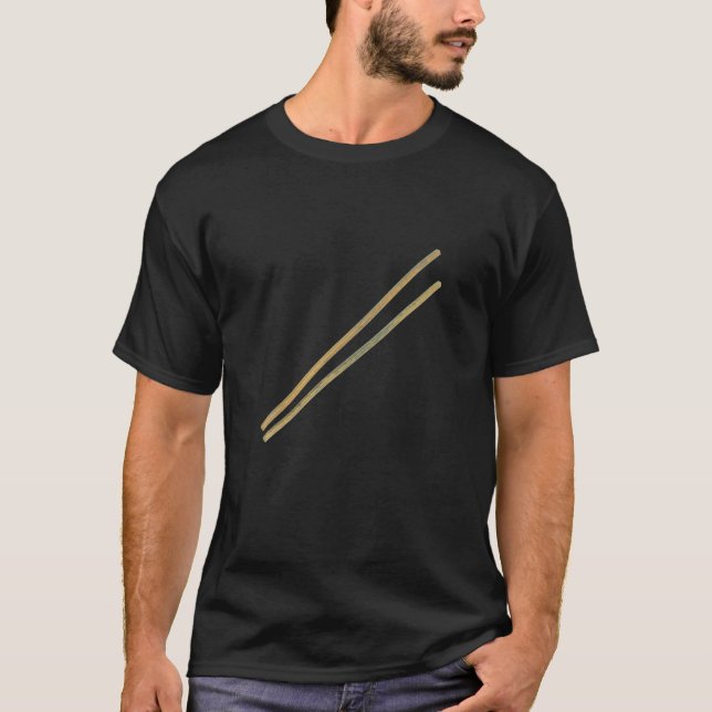 Camiseta Chopsticks Fácil Último Minuto de Combinação de Ha (Frente)