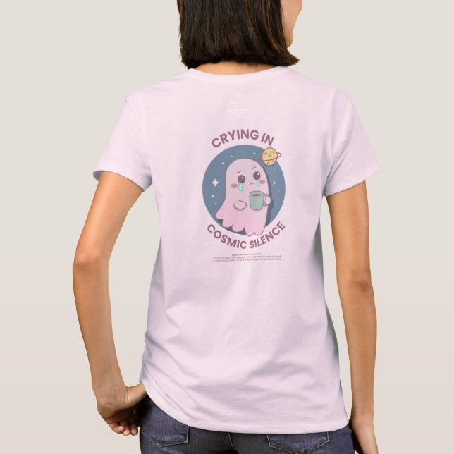 Camiseta Chorando em Silêncio Cósmico – Adorável Fantasma E (Verso)