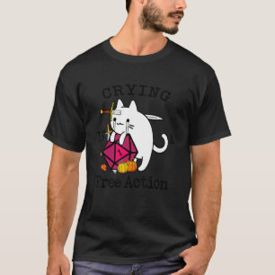 Camiseta Chorar É Uma Ação Gratuita Gato Roleplaying Dado J