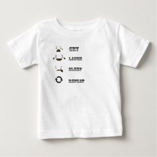 Camiseta Choro engraçado, risada, dorme, repita