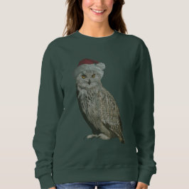 Camiseta Chouette de Noël réaliste avec effet tricot unique