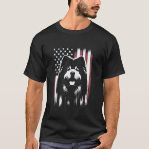 Camiseta Chow Chow American Flag - Patriótico USA Dog Lover