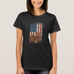 Camiseta Chow Chow Chow Americano Bandeira Patriótica Cão