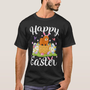 Camiseta Chow Chow Dog Easter Hunt Ovo Floral Chow Eas