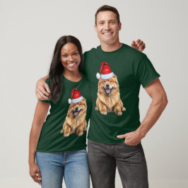Camiseta Chow Chow Engraçado Papais noeis de Natal