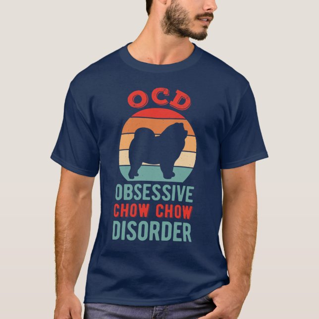 Camiseta Chow Chow Engraçado retrô (Frente)