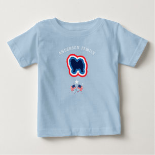 Camiseta Chow Chow Patriótico Vermelho Branco Azul 4 de Jul