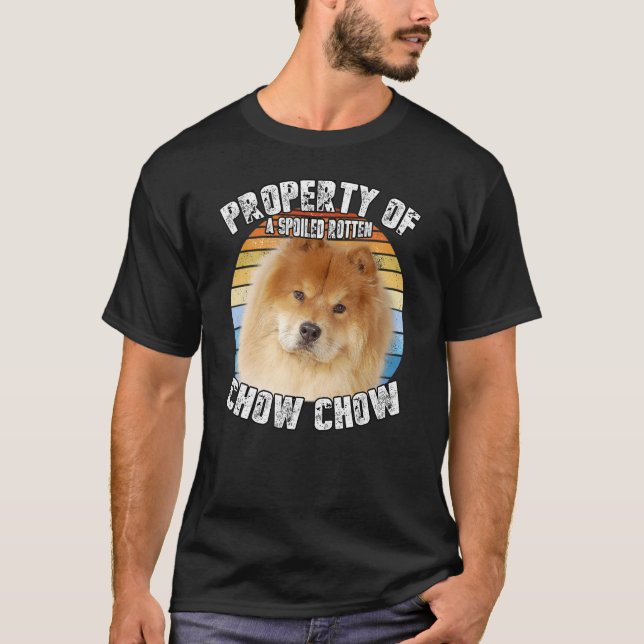 Camiseta Chow Chow Red Retro Propriedade De (Frente)