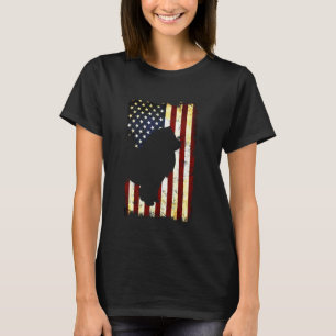 Camiseta Chow chow Silhouette American Flag 4 de julho Cho