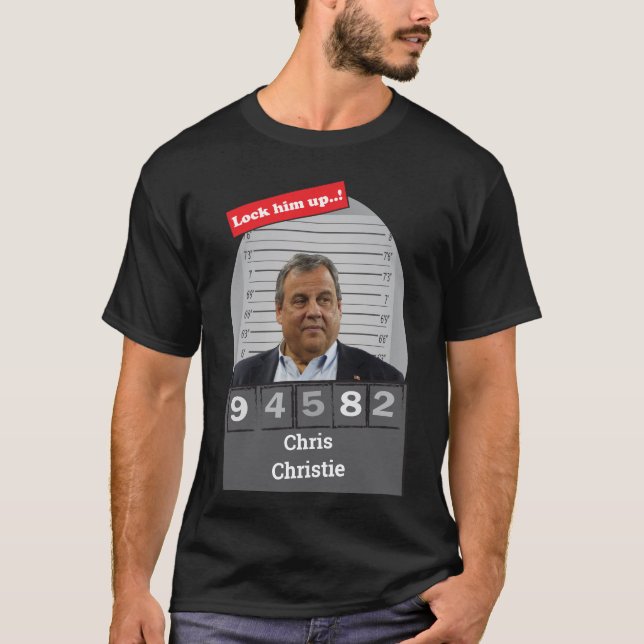 Camiseta Chris Christie Satirical Mugshot Feche-O (Frente)
