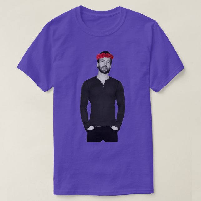Camiseta Chris Evans Flowercrown (Frente do Design)