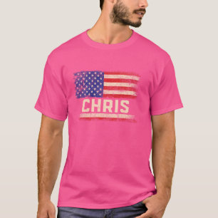 Camiseta Chris First Name Shirt Chris Name American Flag