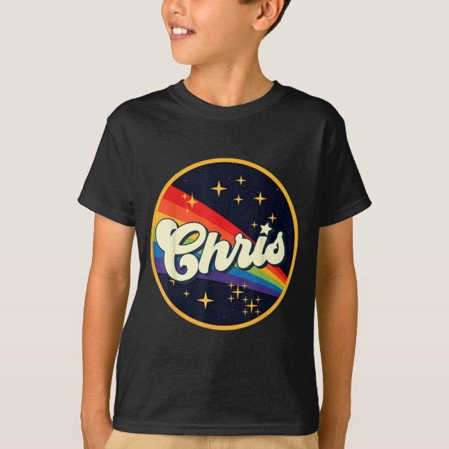 Camiseta Chris Groovy d Nome Eu Amo Chris 80s90s Meme (Frente)