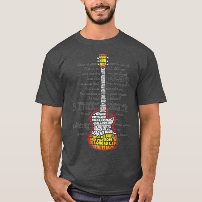 Camiseta Christian Band Amazing Guitar Grace Premium (Frente)
