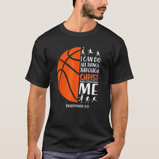Camiseta Christian Basketball  Men Boys Kids Religious (Frente)