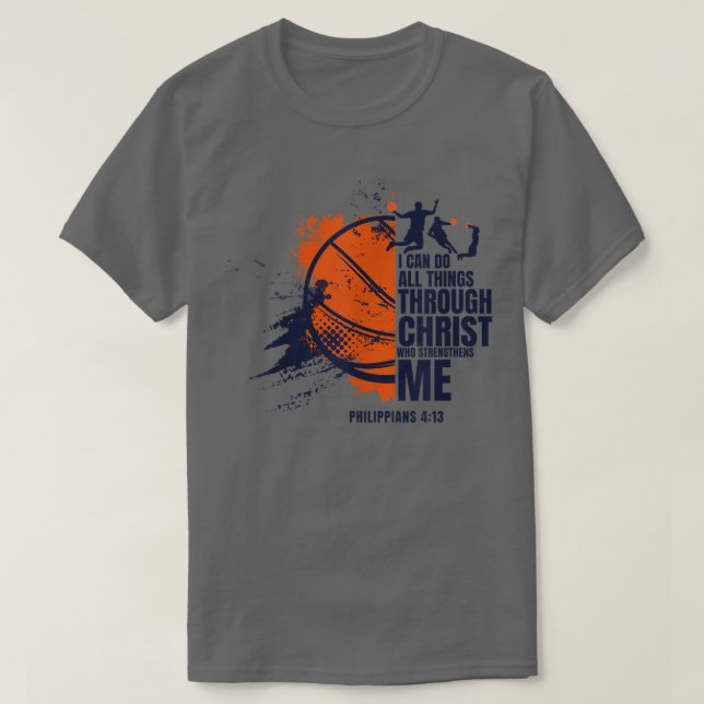 Camiseta Christian Basketball s Men Boys Kids Religious Gif (Frente do Design)
