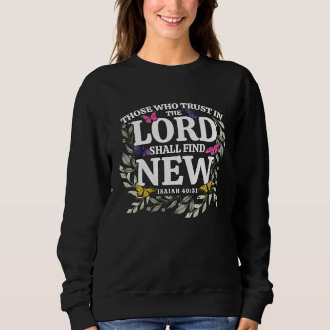 Camiseta Christian Bible Verse Isaiah 4031 Flower Butterfly (Frente)
