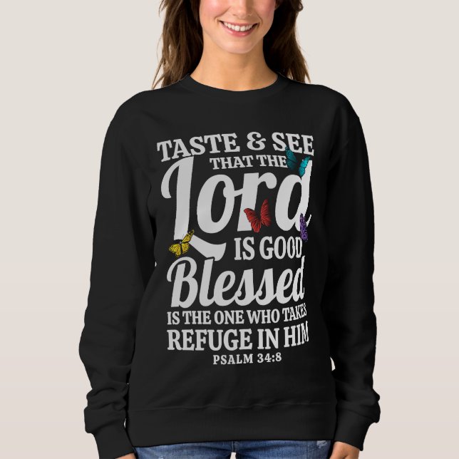Camiseta Christian Bible Verse Psalm 348 Butterfly (Frente)