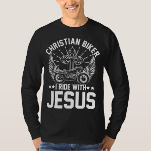 Camiseta Christian Biker I Motorcycle Lover Ride with Jesus