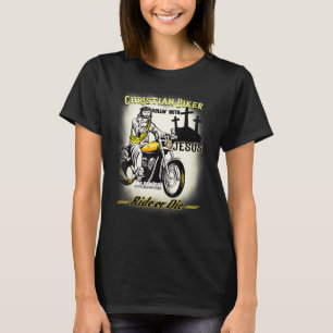Camiseta Christian Biker I Ride Jesus Correndo Motocicleta
