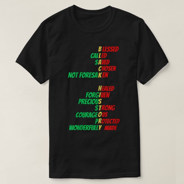 Camiseta Christian Black History Melanin Church Men Women B (Frente do Design)