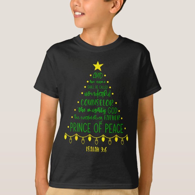 Camiseta Christian Christmas Jesus Bible Names Xmas Tree Sh (Frente)