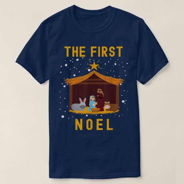 Camiseta Christian Christmas The First Noel Celebrate The N (Frente do Design)