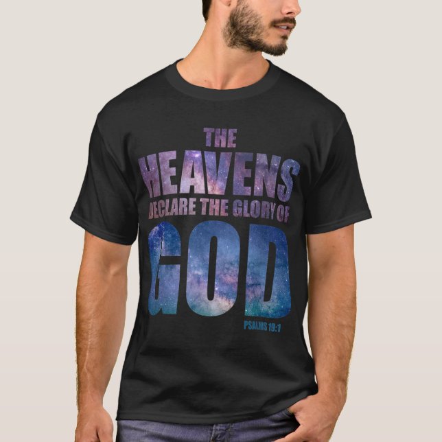 Camiseta Christian Creative Galaxy Verse Heavens Declaram G (Frente)