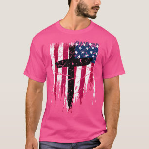 Camiseta Christian Cross Jesus American Usa Flag