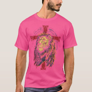 Camiseta Christian Cross Lion Do Judah Religiosa Faith Jesu