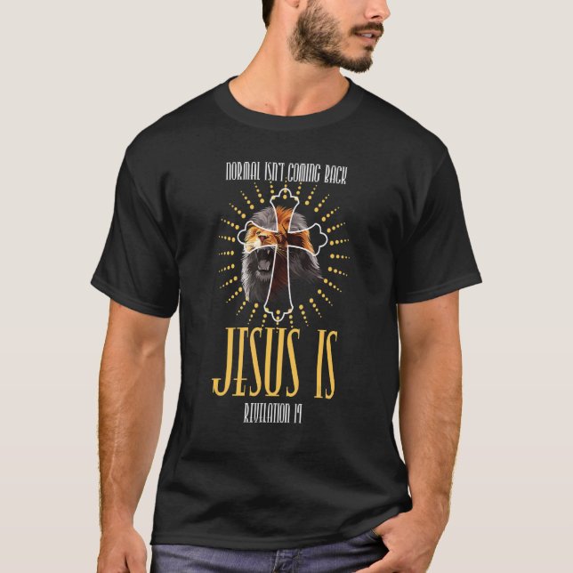 Camiseta Christian Cross Normal não está voltando Jesus é (Frente)