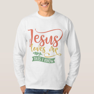 Camiseta Christian Design Jesus Me Ama. Isso Eu Sei