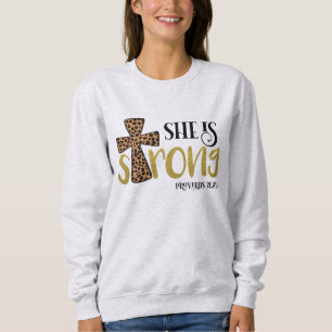 Camiseta Christian Ela É Forte Bíblia Verse Proverbs 31:2