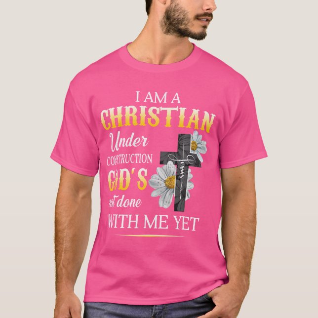 Camiseta Christian, Estou Em Construção De Deus Fé Em (Frente)