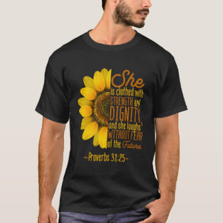 Camiseta Christian Faith ama Escritura de Girassol Religião