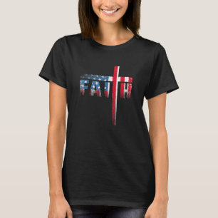 Camiseta Christian Faith & Cross American Flag Usa 4th Of