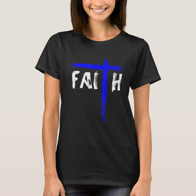 Camiseta Christian Faith E Policial Da Linha Azul (Frente)