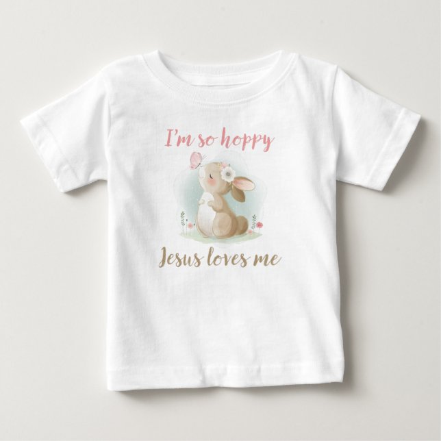 Camiseta Christian Faith Girls Eu sou Tão Hoppy Jesus me am (Frente)