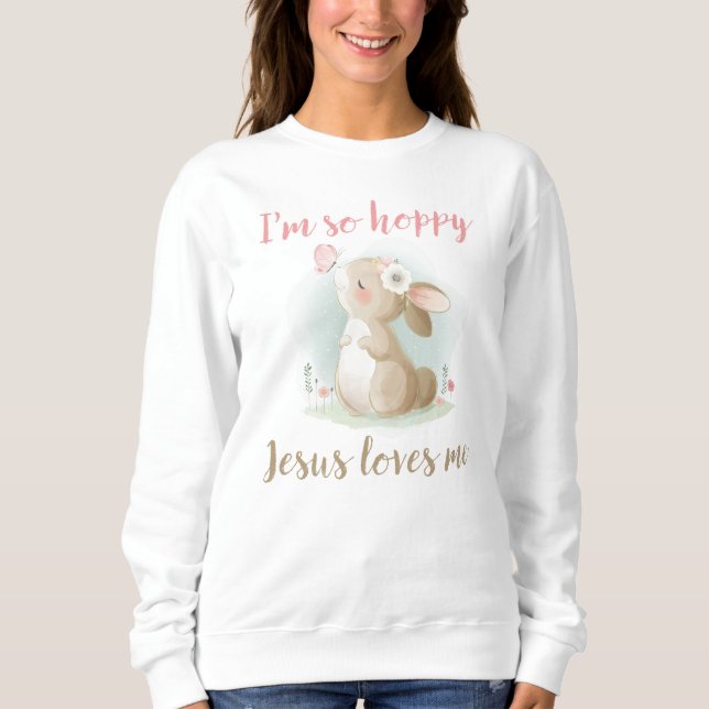 Camiseta Christian Faith Girls Eu sou Tão Hoppy Jesus me am (Frente)
