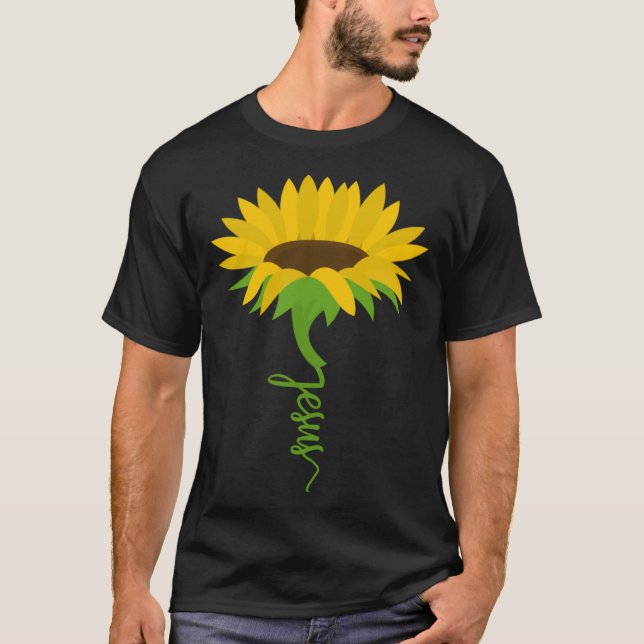 Camiseta Christian Faith Jesus Flower Yellow Sunflower Evan (Frente)