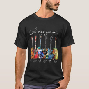 Camiseta Christian Faith Jesus Violão Deus Diz Que Você É