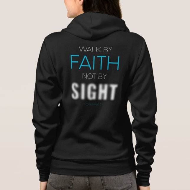 Camiseta Christian Faith Verse Walk por Faith Não por Visão (Verso)
