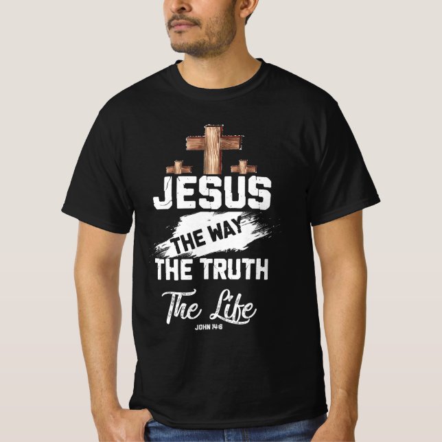 Camiseta Christian Faithcross Jesus do jeito que a verdade  (Frente)