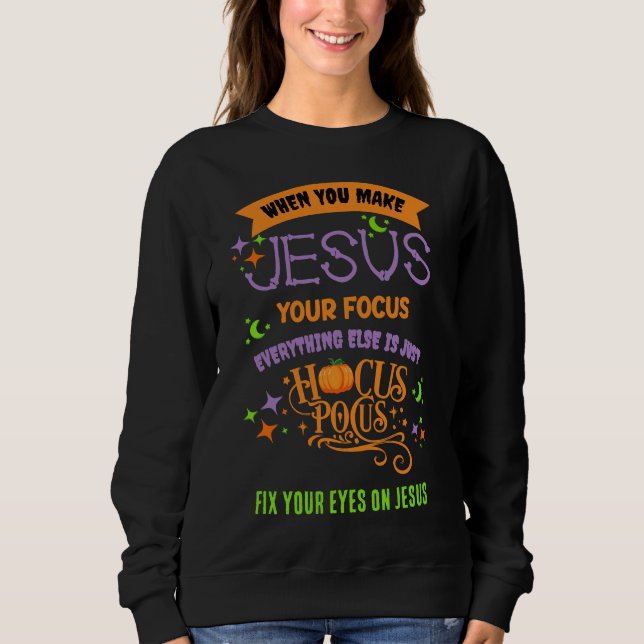 Camiseta Christian FOCUS EM JESUS Hocus Pocus HALLOWEEN (Frente)